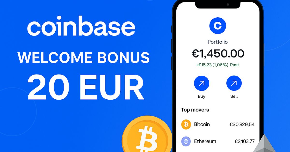 Coinbase: bonus 20 euro in Bitcoin gratis con codice invito